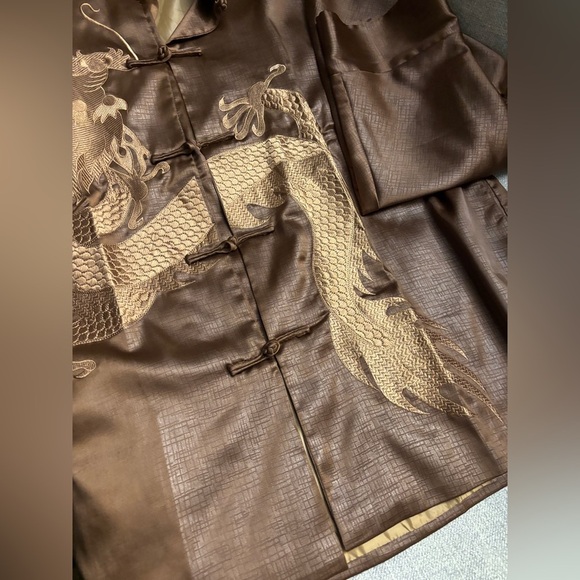 Ya Li XXXL Silky Jacket Blouse Kimono‎ Long Sleeve Chinese Style Embroidered - Picture 7 of 11